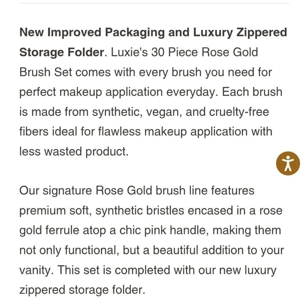 Luxie 30 Piece Rose Gold Make up Brushes